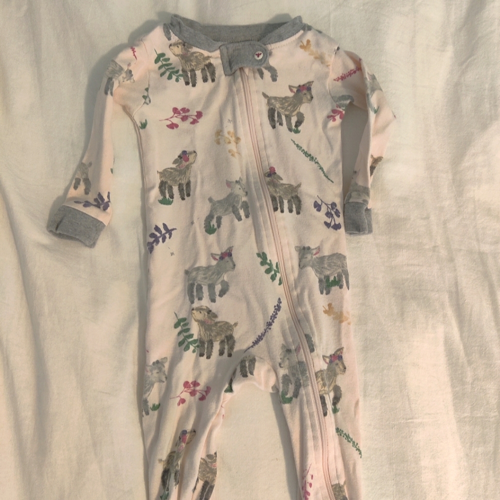 Goat Getter Snug Fit Organic Baby Zip Up Footed Pajamas